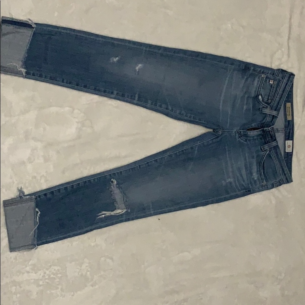 Size 25; Light Wash Crop Jeans Adriano Goldschmied